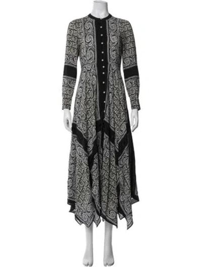 Pre-owned Altuzarra Silk Long Dress In Black/white