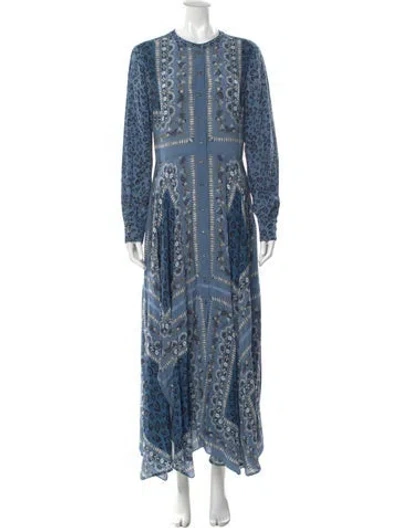 Pre-owned Altuzarra Silk Long Dress In Blue