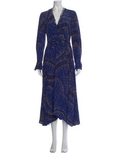 Pre-owned Altuzarra Silk Long Dress In Blue