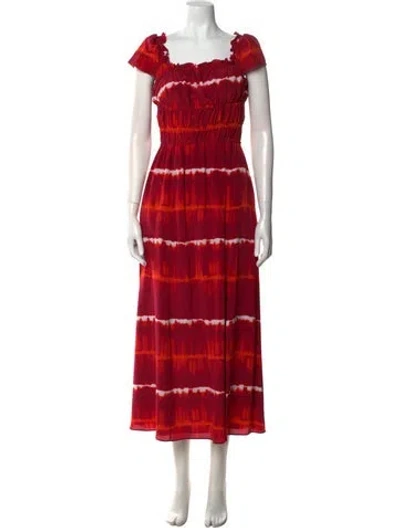 Pre-owned Altuzarra Silk Long Dress In Burgundy