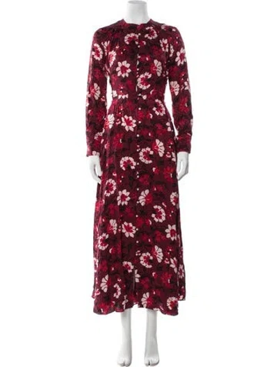 Pre-owned Altuzarra Silk Long Dress In Burgundy