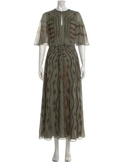 Pre-owned Altuzarra Silk Long Dress In Green