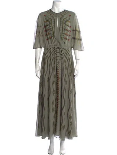 Pre-owned Altuzarra Silk Long Dress In Green