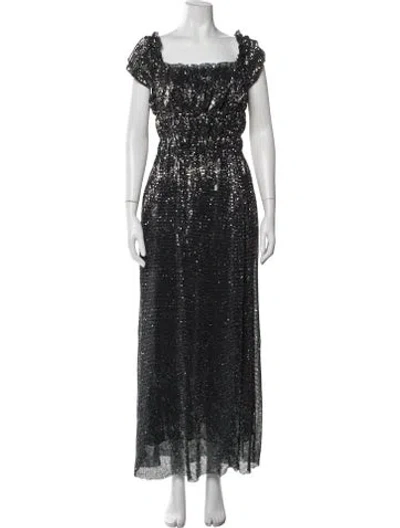 Pre-owned Altuzarra Silk Long Dress In Grey/metallic
