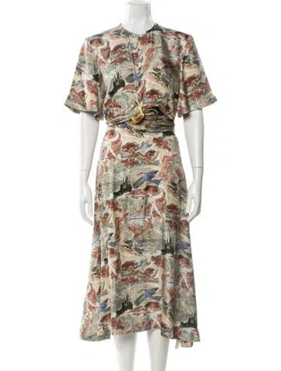 Pre-owned Altuzarra Silk Long Dress In Neutral