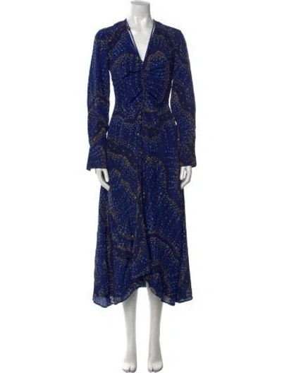 Pre-owned Altuzarra Silk Long Dress W/ Tags In Blue