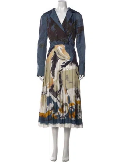 Pre-owned Altuzarra Silk Long Dress W/ Tags In Blue