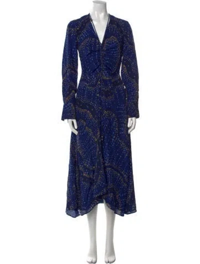 Pre-owned Altuzarra Silk Long Dress W/ Tags In Blue