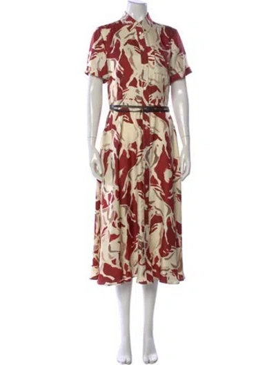 Pre-owned Altuzarra Silk Long Dress W/ Tags In Red