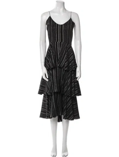 Pre-owned Altuzarra Silk Midi Length Dress In Black