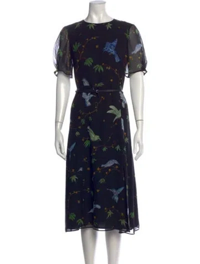 Pre-owned Altuzarra Silk Midi Length Dress In Black
