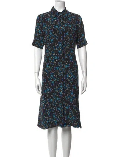 Pre-owned Altuzarra Silk Midi Length Dress In Black/blue