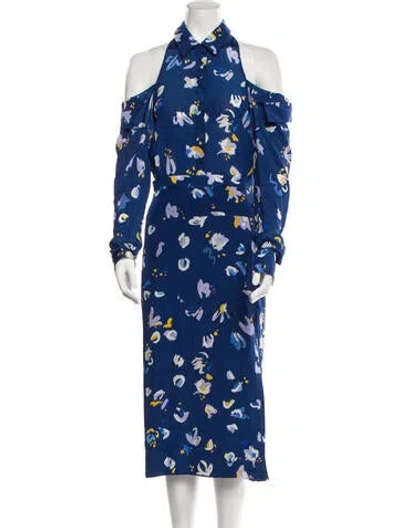 Pre-owned Altuzarra Silk Midi Length Dress In Blue