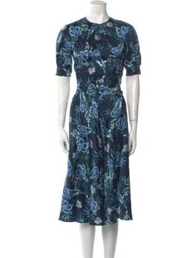 Pre-owned Altuzarra Silk Midi Length Dress In Blue