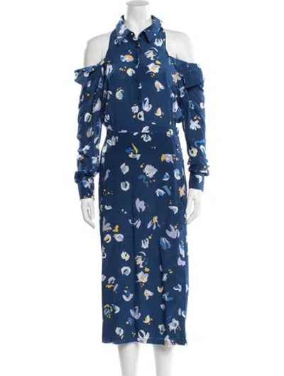 Pre-owned Altuzarra Silk Midi Length Dress In Blue