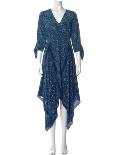 Pre-owned Altuzarra Silk Midi Length Dress In Blue