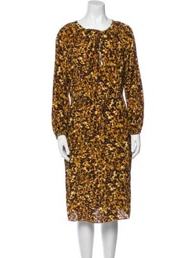 Pre-owned Altuzarra Silk Midi Length Dress In Brown