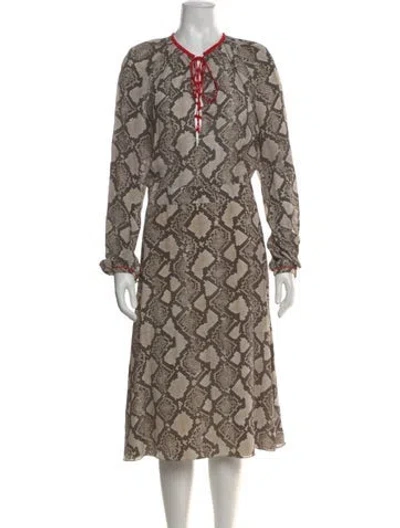 Pre-owned Altuzarra Silk Midi Length Dress In Neutral