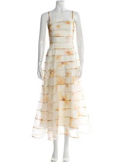 Pre-owned Altuzarra Silk Midi Length Dress In Neutral