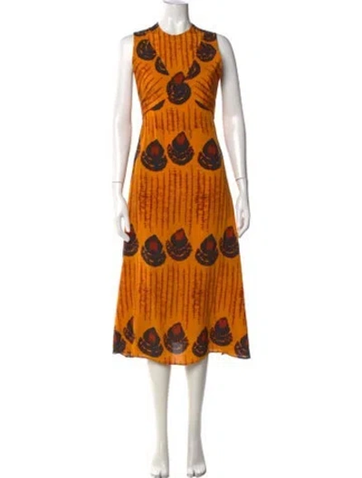 Pre-owned Altuzarra Silk Midi Length Dress In Orange