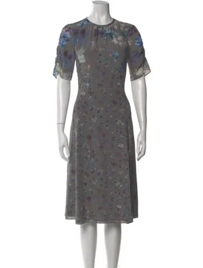 Pre-owned Altuzarra Silk Midi Length Dress W/ Tags In Gray