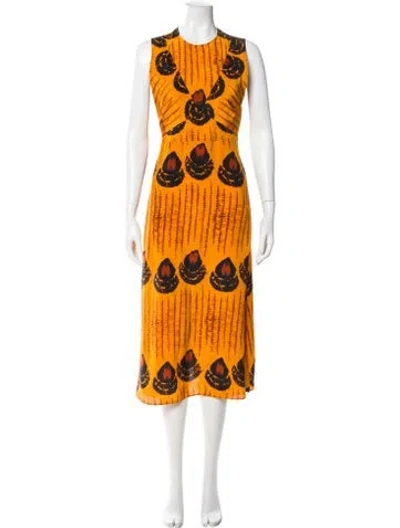 Pre-owned Altuzarra Silk Midi Length Dress In Yellow