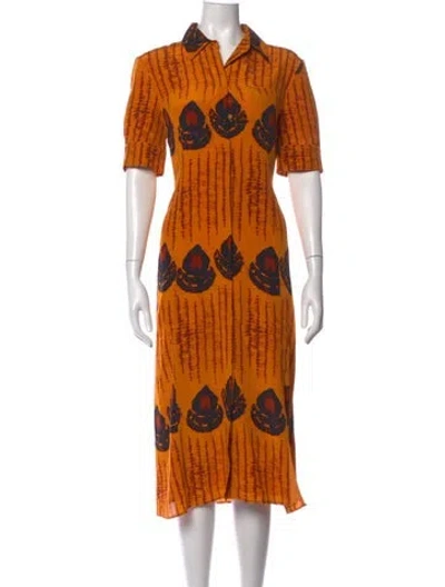 Pre-owned Altuzarra Silk Midi Length Dress In Yellow