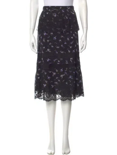Pre-owned Altuzarra Silk Midi Length Skirt In Black
