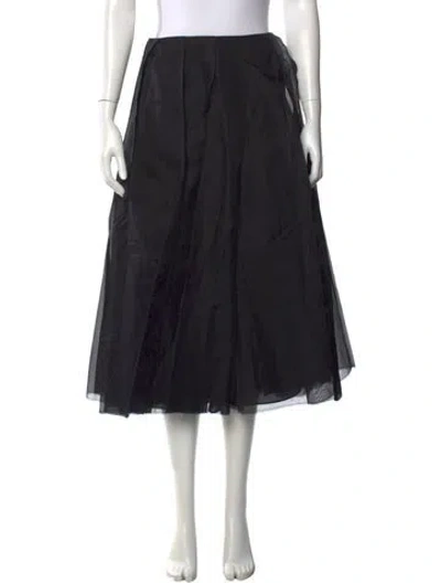 Pre-owned Altuzarra Silk Midi Length Skirt In Black