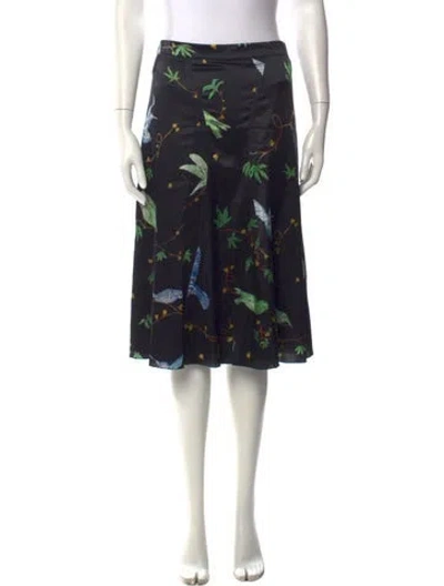 Pre-owned Altuzarra Silk Midi Length Skirt In Black