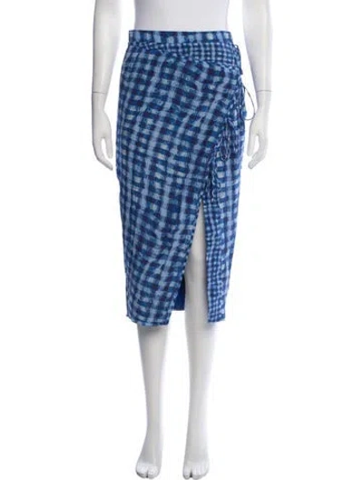 Pre-owned Altuzarra Silk Midi Length Skirt In Blue