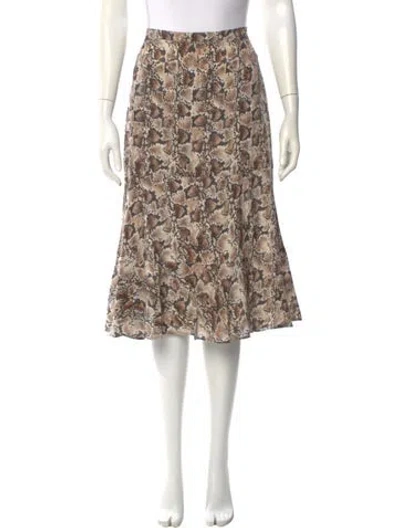 Pre-owned Altuzarra Silk Midi Length Skirt In Neutral