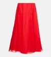 Altuzarra Silk Organza Midi Skirt In Red