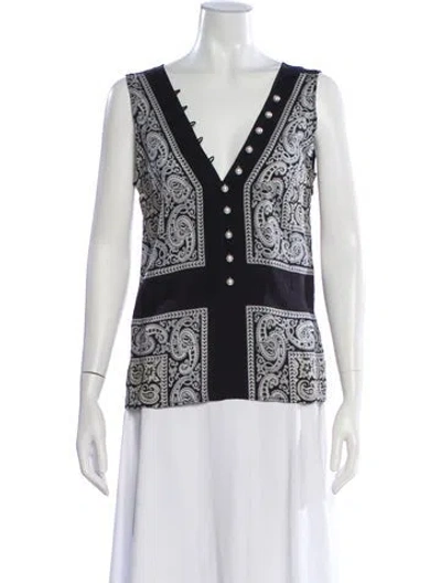 Pre-owned Altuzarra Silk Paisley Print Blouse In Black