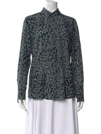 Pre-owned Altuzarra Silk Patterned Blouse In Black