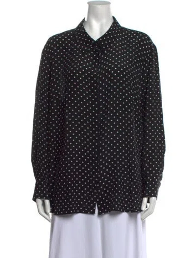 Pre-owned Altuzarra Silk Polka Dot Print Blouse In Black