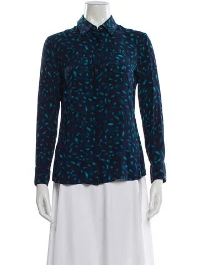 Pre-owned Altuzarra Silk Printed Blouse In Blue