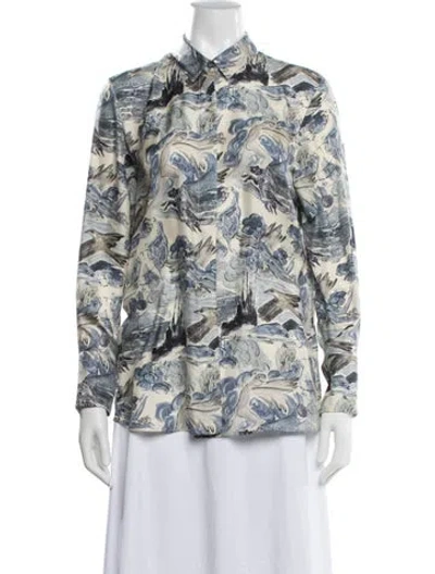 Pre-owned Altuzarra Silk Printed Blouse In Blue