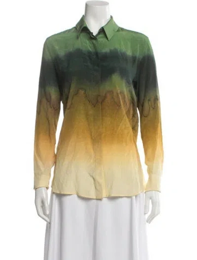 Pre-owned Altuzarra Silk Printed Blouse In Blue