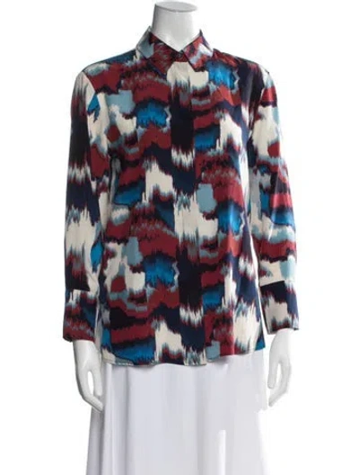 Pre-owned Altuzarra Silk Printed Blouse In Blue