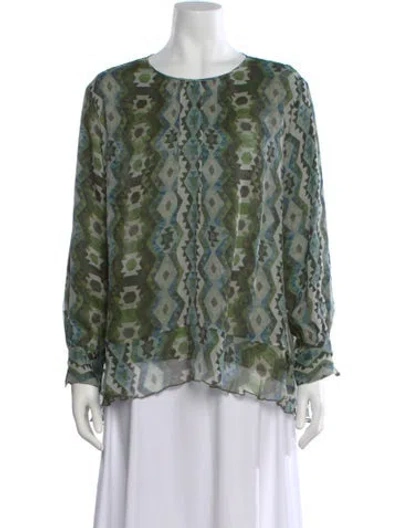 Pre-owned Altuzarra Silk Printed Blouse In Green