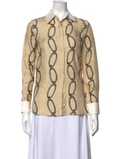 Pre-owned Altuzarra Silk Printed Blouse In Neutrals