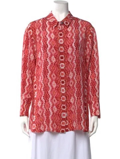 Pre-owned Altuzarra Silk Printed Blouse In Pink