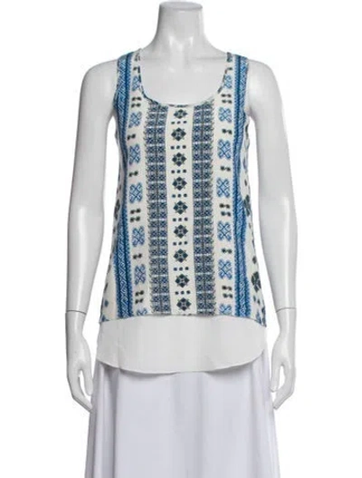 Pre-owned Altuzarra Silk Printed Top In Blue