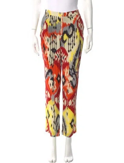 Pre-owned Altuzarra Silk Straight Leg Pants In Multi