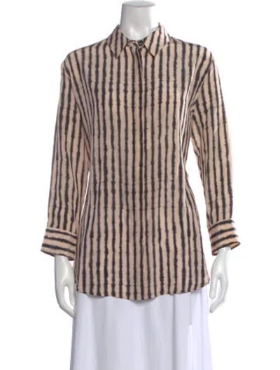 Pre-owned Altuzarra Silk Striped Blouse In Neutral