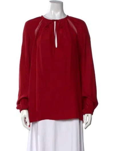 Pre-owned Altuzarra Silk Tie Neck Blouse In Red