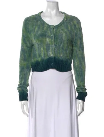 Pre-owned Altuzarra Silk Tie-dye Print Sweater In Green