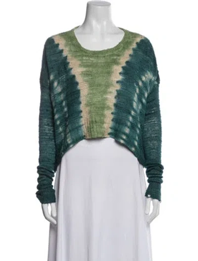 Pre-owned Altuzarra Silk Tie-dye Print Sweater In Green