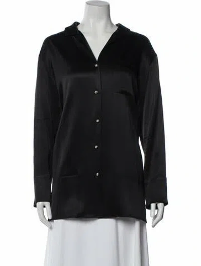Pre-owned Altuzarra Silk V-neck Blouse In Black
